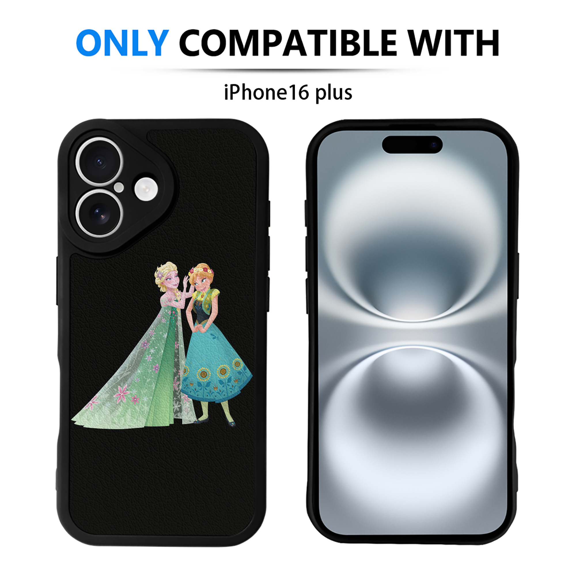 （画像用） アナと雪の女王 アンナ エルサ Frozen Anna Elsa 【iPhone 16シリーズ対応】シリコンスマホケース（レザー調） 材質：シリコン